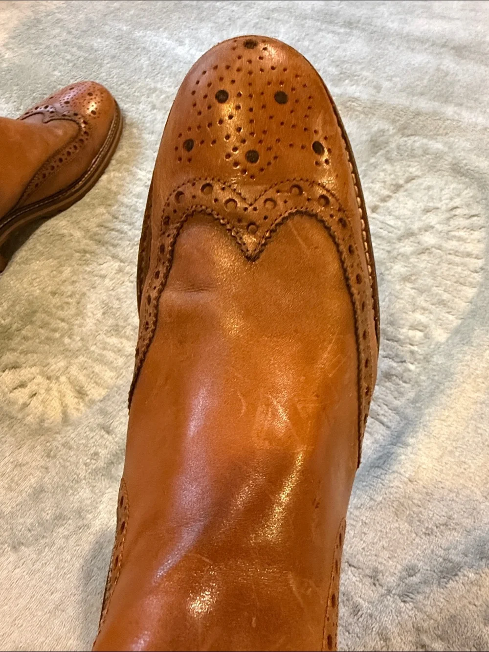 Banana Republic Tan Leather Wingtip Jodhpur Boots, size 12
